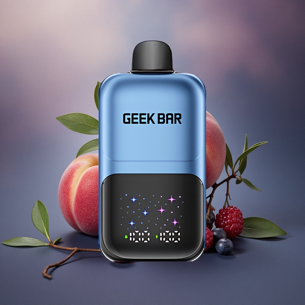 GEEK BAR 2GO 20ml 50000 Puffs Durazno & Bayas con Pantalla Interactiva y 20mL de Capacidad Dual