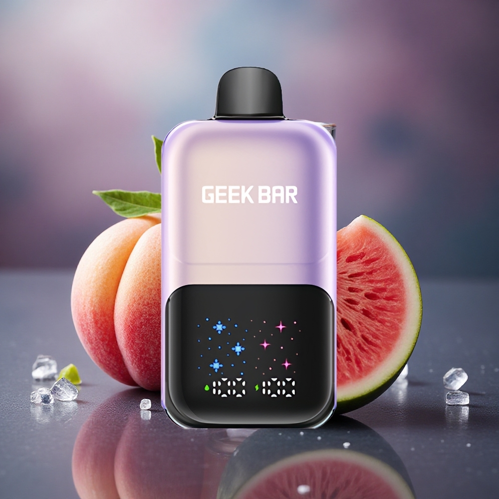 GEEK BAR 2GO 20ml 50000 Puffs Melocotón Mango Sandía Hielo con Pantalla Interactiva y 5% Nicotina