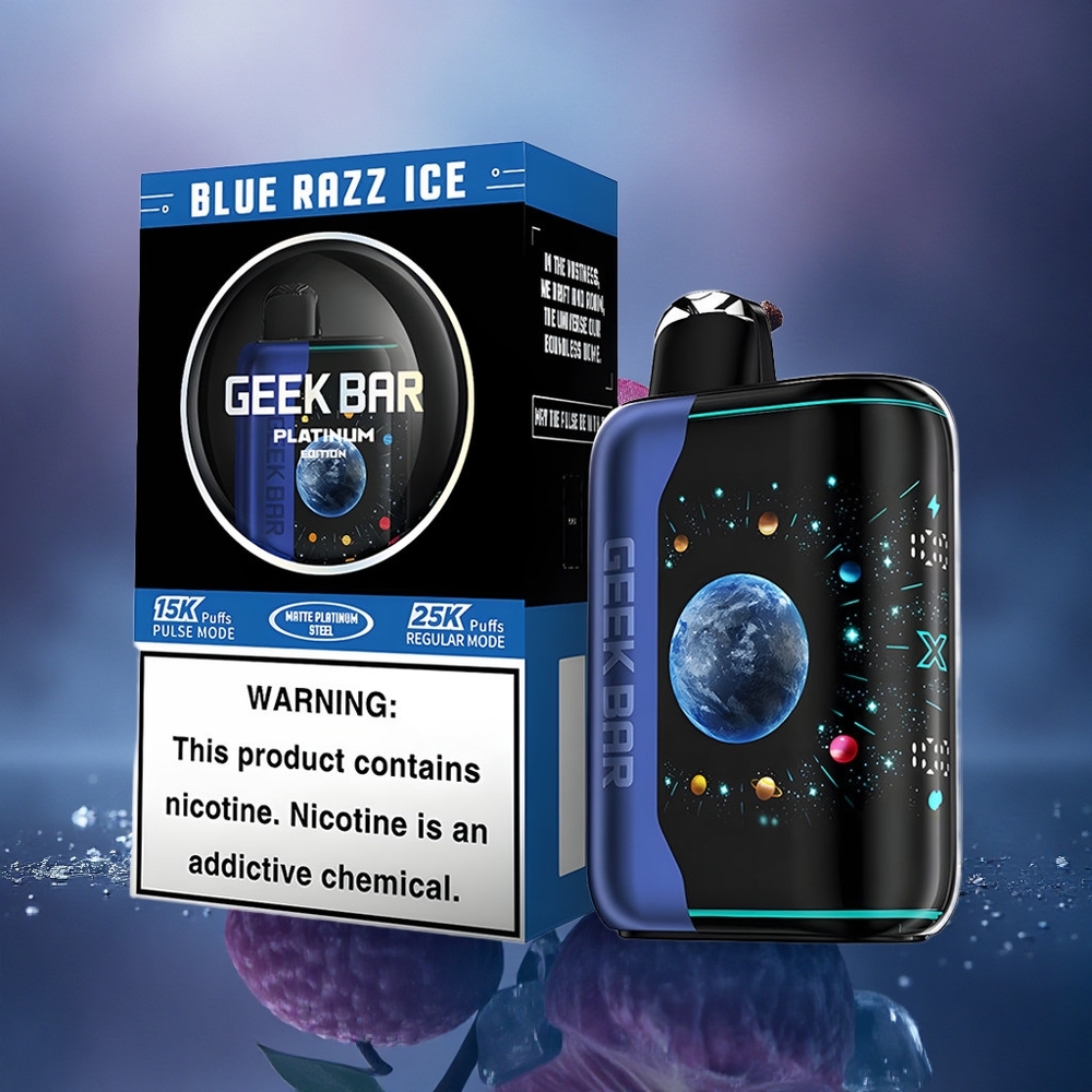 GEEK BAR Platinum Edition 25000 Puffs Azul Frambuesa Hielo con 20mL de E-Líquido y 2% de Nicotina