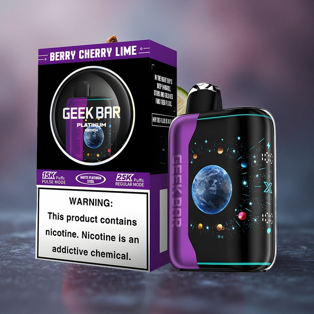 GEEK BAR Platinum Edition 25000 Puffs Cereza Lima Baya con 2% de nicotina y carga rápida USB-Type C