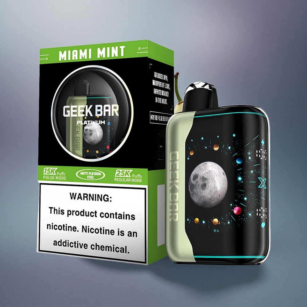 GEEK BAR Platinum Edition 25000 Puffs Menta de Miami con 2% de nicotina y carga rápida USB-Type C
