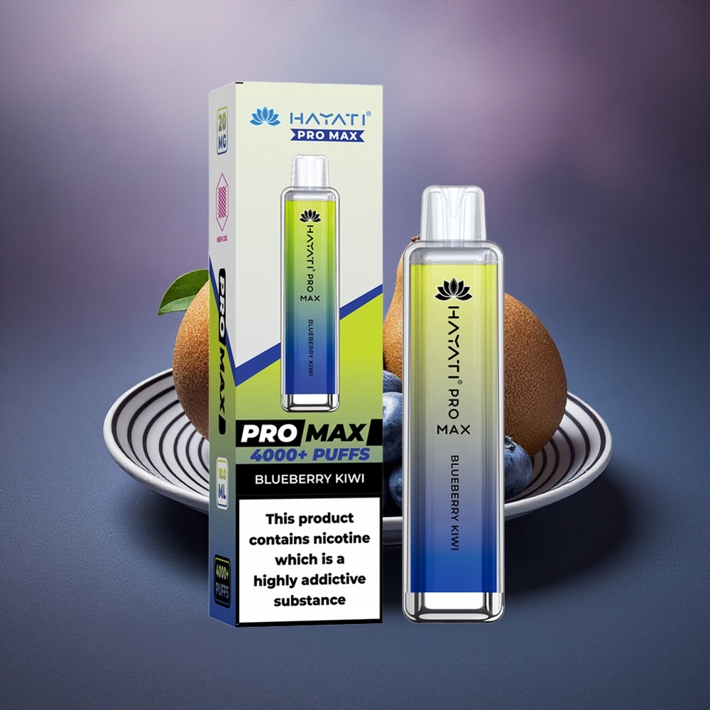 Hayati Pro Max 4000 Puffs Arándano Kiwi Recargable 1400mAh 2ml Hayati Pro Max 4000 Puffs Arándano Kiwi Recargable 1400mAh 2ml