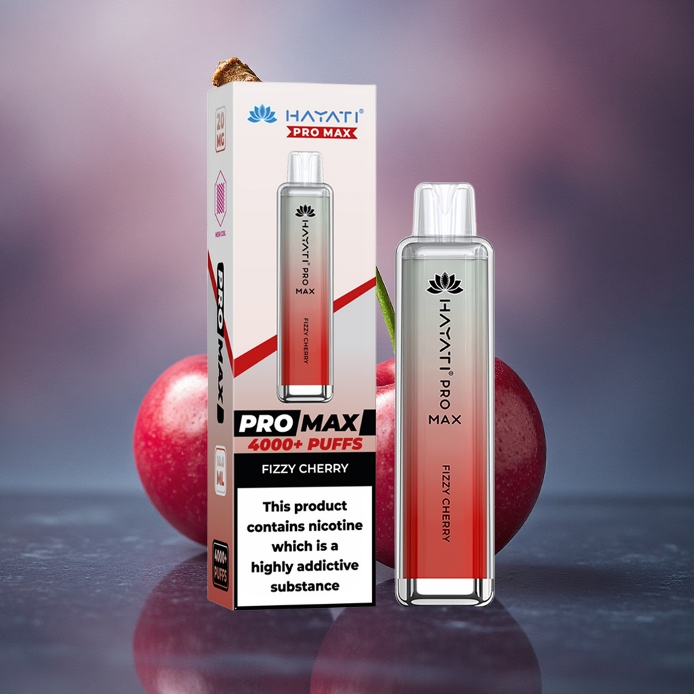 Hayati Pro Max 4000 Puffs Cereza Burbujeante con 5% Nicotina y 1400mAh