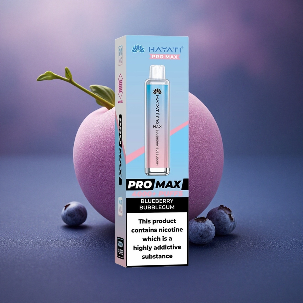 Hayati Pro Max 4000 Puffs Chicle de Arándano con 5% Nicotina y Batería 1400mAh
