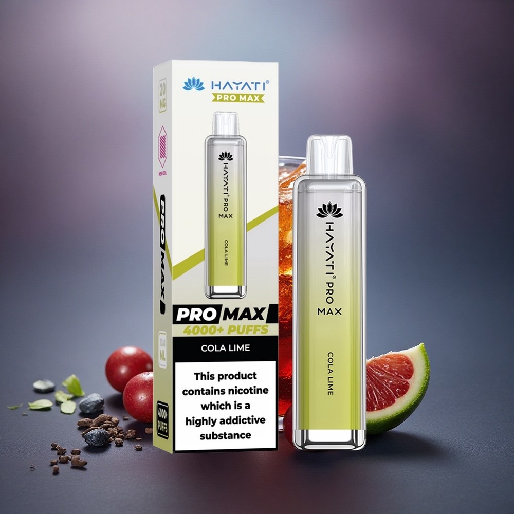 Hayati Pro Max 4000 Puffs Cola Lima Dual Coil 1400mAh Recargable