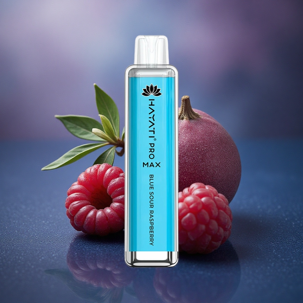 Hayati Pro Max 4000 Puffs Frambuesa Azul Agria con 5% Nicotina y Batería 1400mAh