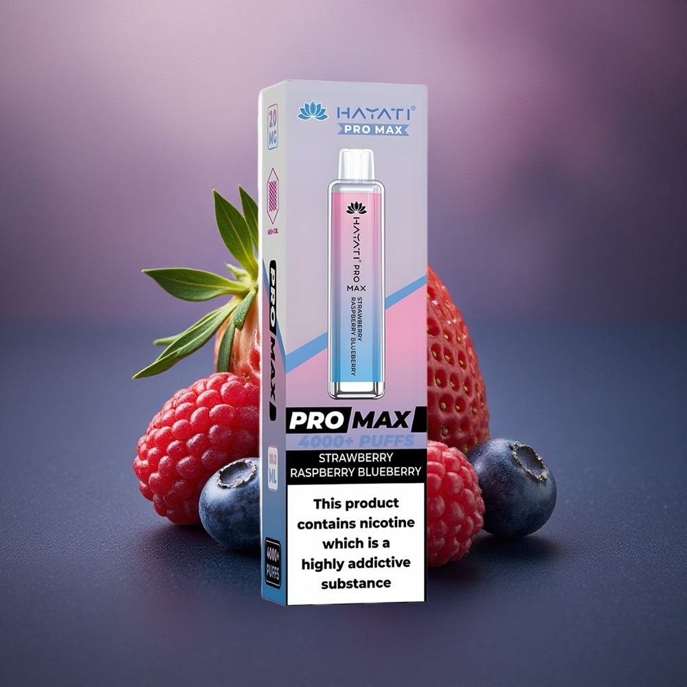 Hayati Pro Max 4000 Puffs Fresa Frambuesa Arándano con 5% Nicotina y 1400mAh
