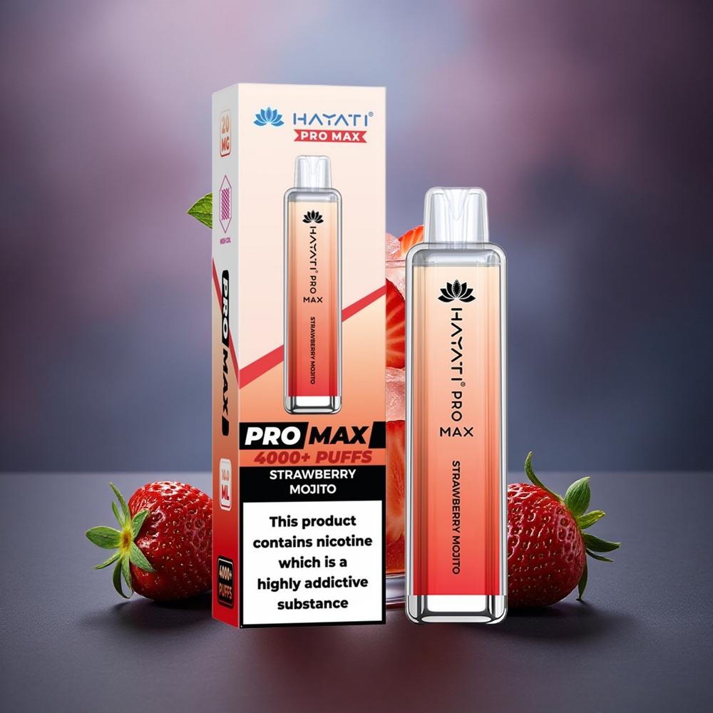 Hayati Pro Max 4000 Puffs Fresa Mojito 5% Nicotina 1400mAh Recargable