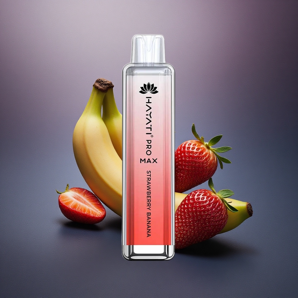 Hayati Pro Max 4000 Puffs Fresa Plátano Dual Coil 1400mAh Recargable