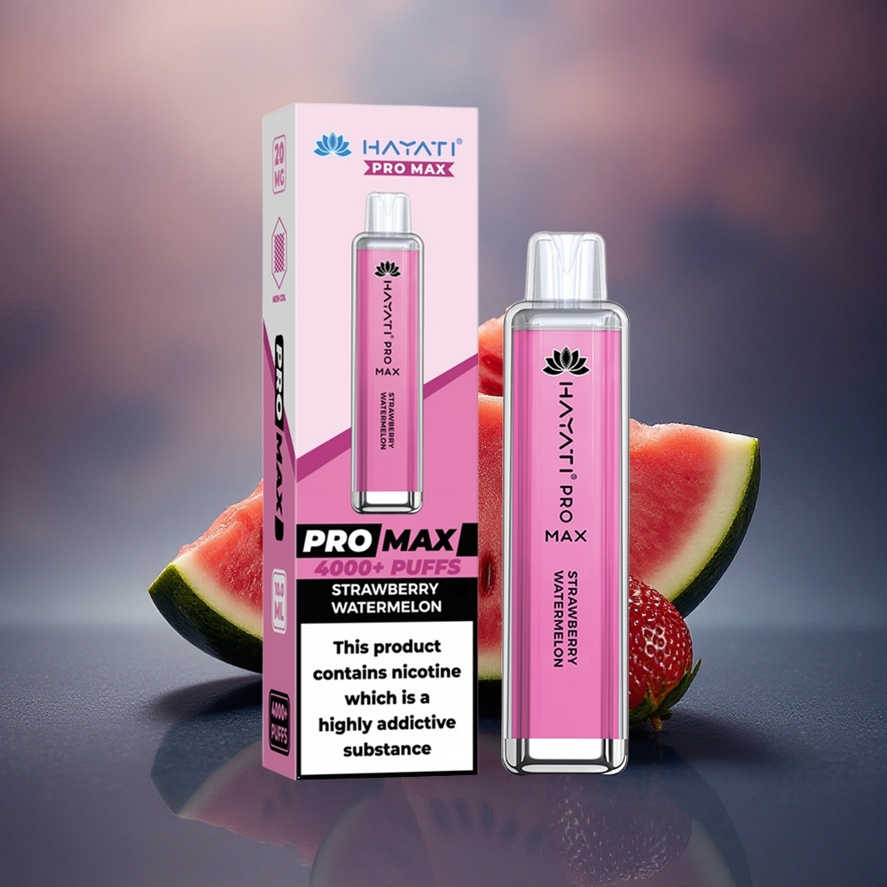 Hayati Pro Max 4000 Puffs Fresa Sandía Dual 1.1 Ohm Recargable 1400mAh