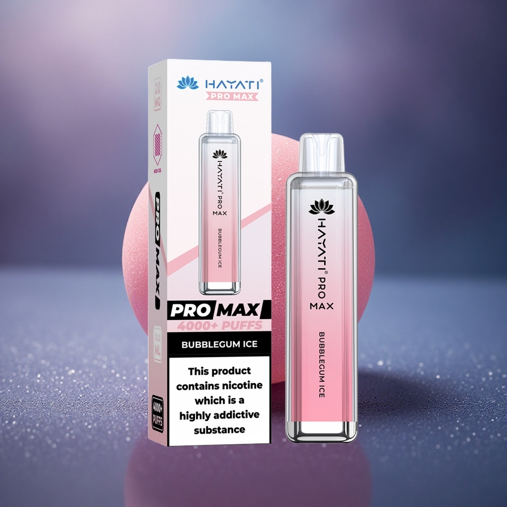 Hayati Pro Max 4000 Puffs Helado de Chicle Dual Coil 1.1 Ohm Recargable 1400mAh