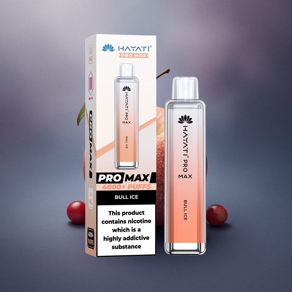 Hayati Pro Max 4000 Puffs Hielo Toro Doble Bobina 1.1 Ohm 1400mAh