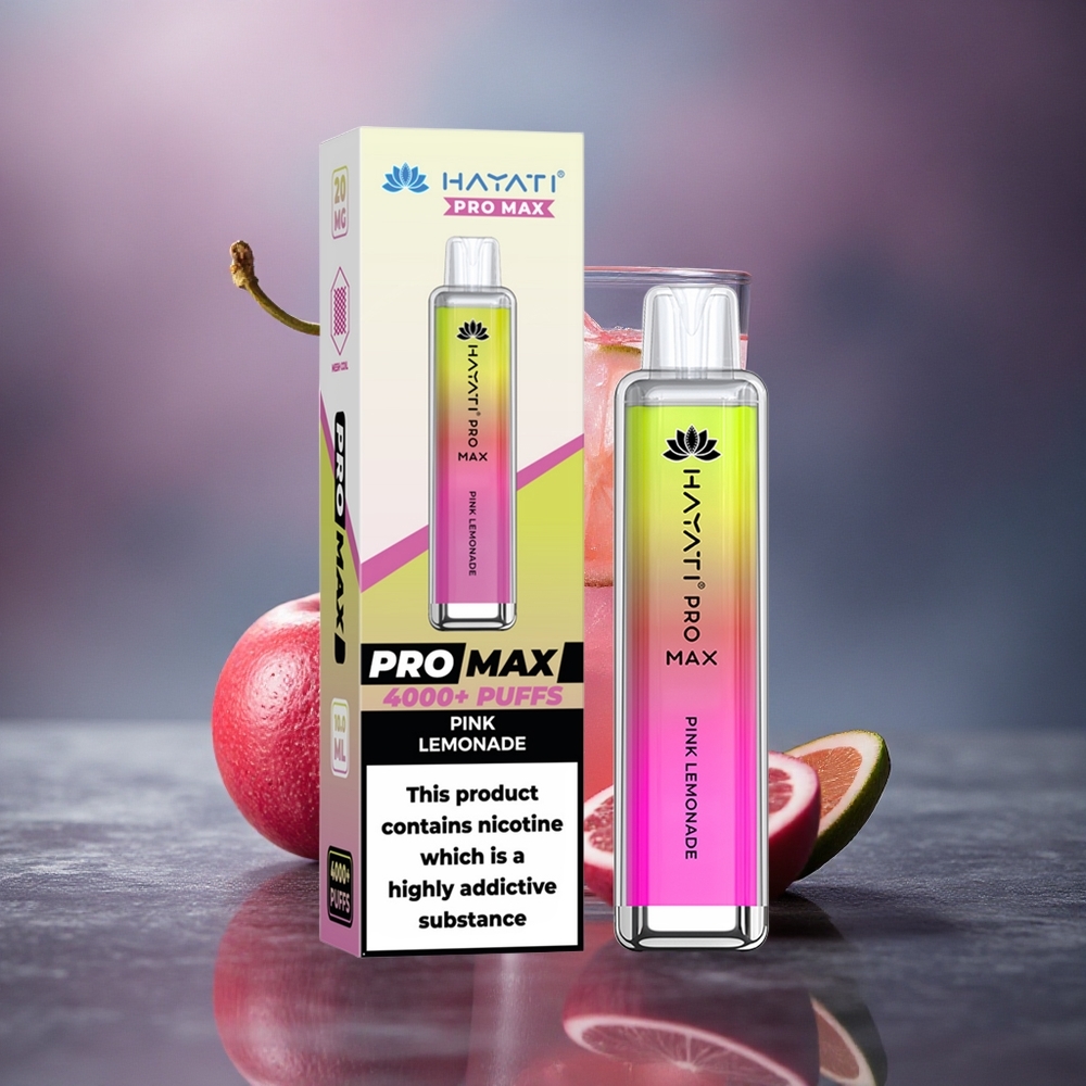 Hayati Pro Max 4000 Puffs Limón Rosado 5% Nicotina 1400mAh