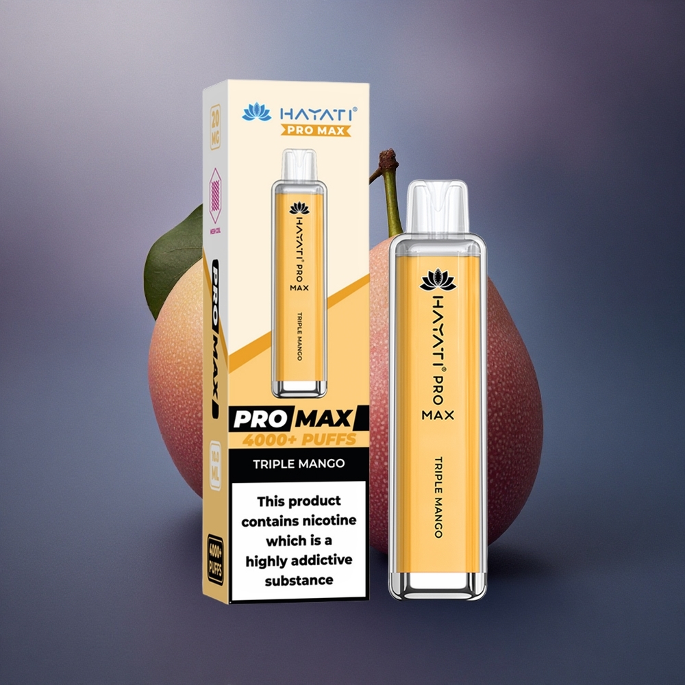 Hayati Pro Max 4000 Puffs Mango Triple con 5% Nicotina y 1400mAh
