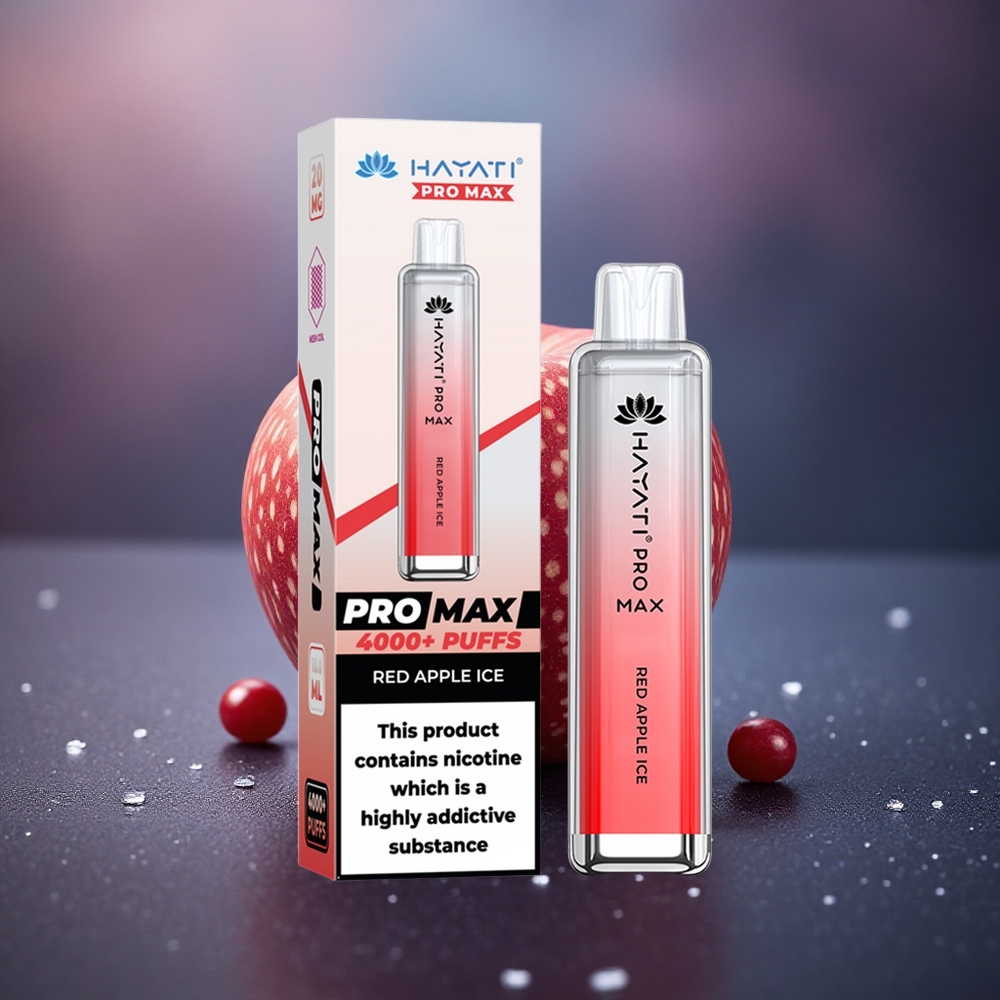 Hayati Pro Max 4000 Puffs Manzana Roja Helada con 2ml y 1400mAh