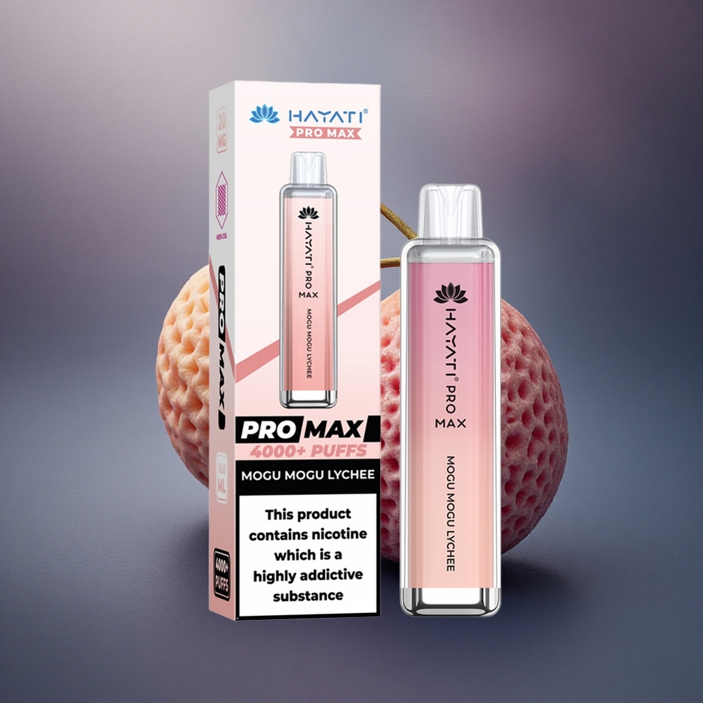 Hayati Pro Max 4000 Puffs Mogu Mogu Lychee 5% Nicotina 1400mAh Recargable