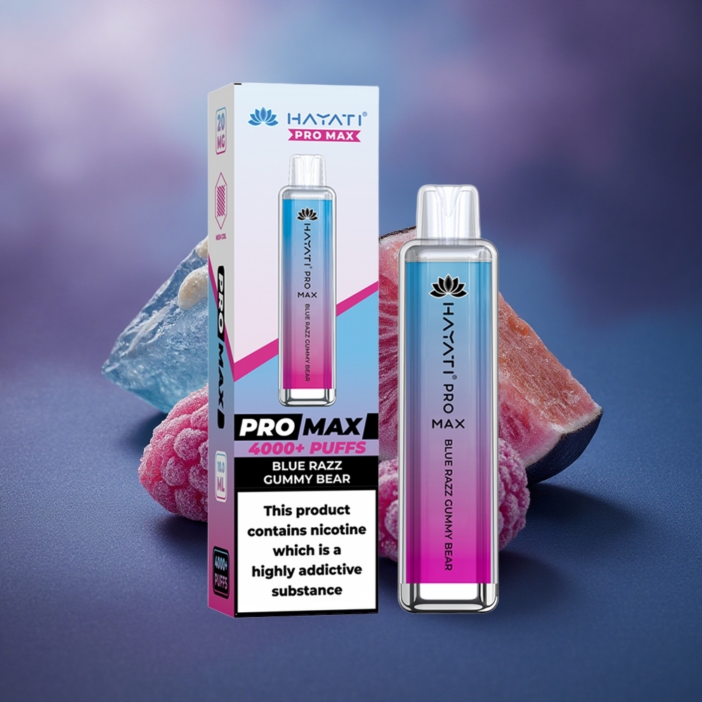 Hayati Pro Max 4000 Puffs Osito de Gomosa Azul Eléctrico con 5% Nicotina y 1400mAh