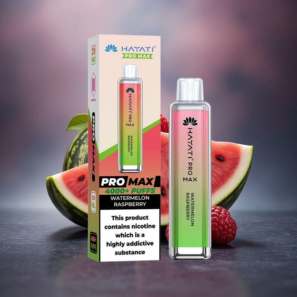 Hayati Pro Max 4000 Puffs Sandía Frambuesa 5% Nicotina 1400mAh Recargable