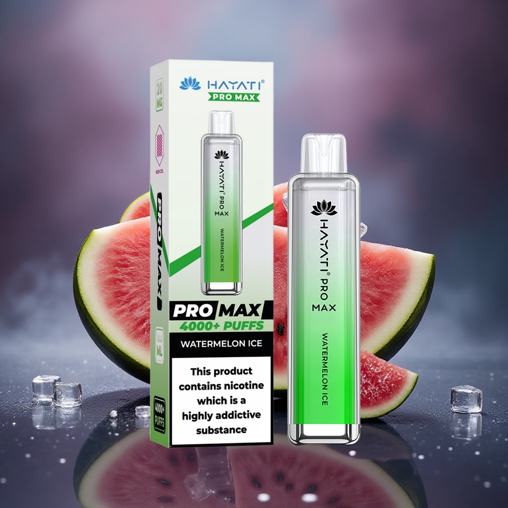 Hayati Pro Max 4000 Puffs Sandía Hielo con 5% Nicotina y 1400mAh