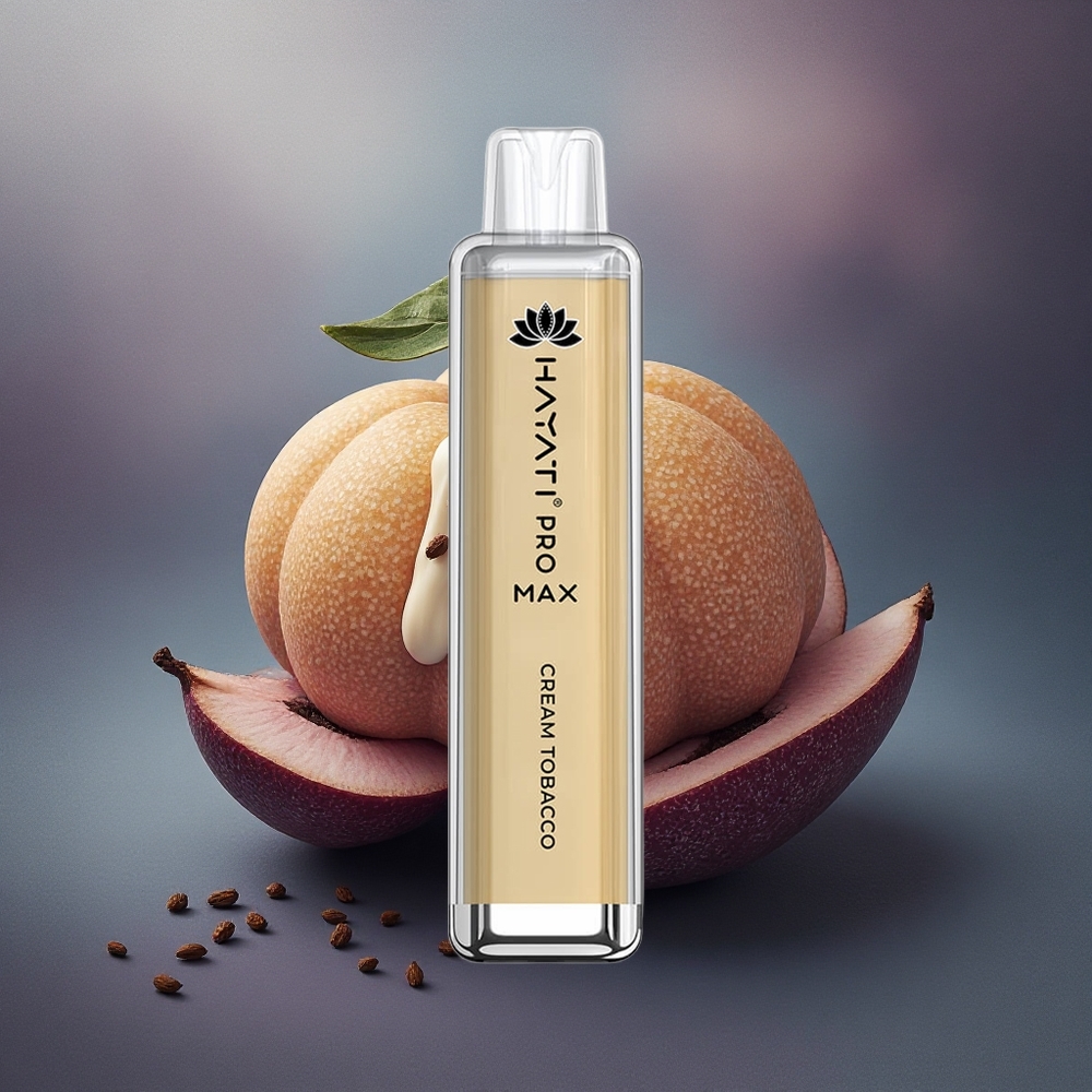 Hayati Pro Max 4000 Puffs Tabaco Crema Recargable 1400mAh Dual Coil